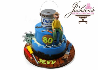 Cartoon Carpenter Birthday Cake