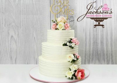 Mr&Mrs Floral Wedding Cake
