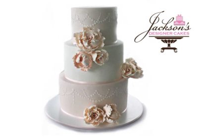 Pastel Flowers Wedding Cake